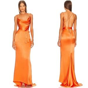 Orange Michael Costello Tonya Gown size 2